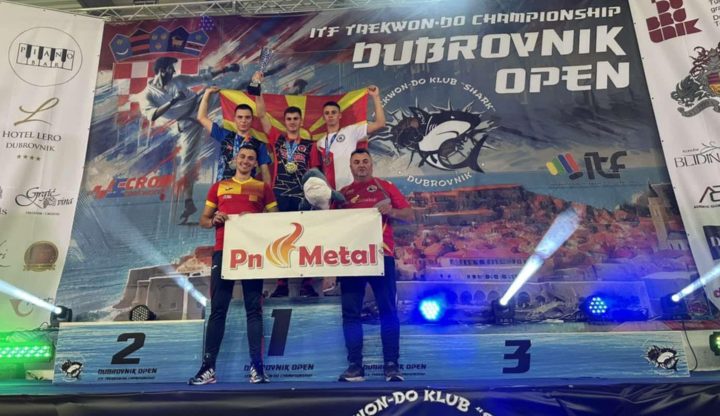 Теквондистот Давид Крстески највисоко на пиедесталот и на „Дубровник Опен 2024”