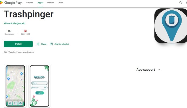 Пристигна првата пријава за отпад на апликацијата TrashPinger, локацијата ќе се чисти во сабота