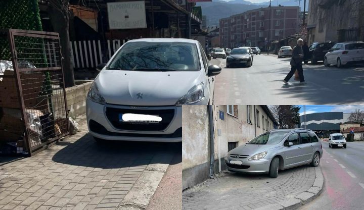 Граѓаните бараат чести контроли за паркираните автомобили на тротоар на улицата „Питу Гули“ (Фото)