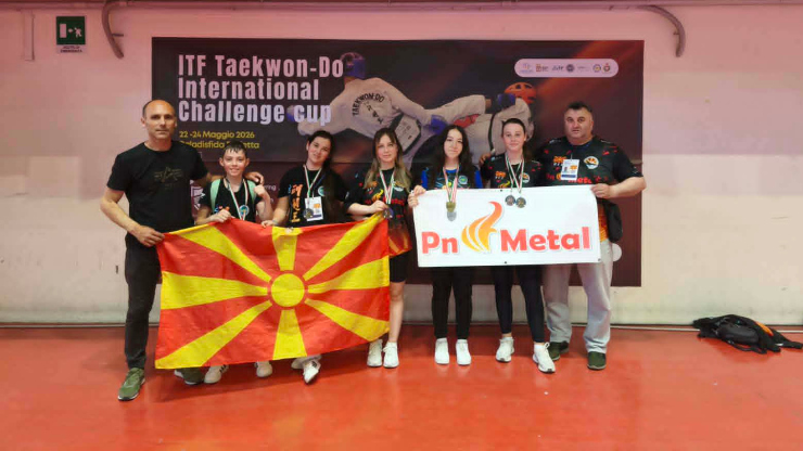 5 златни, 2 сребрени и 1 бронзен медал за теквондистите на МТТФ на „Barletta Challenge 2026” во Италија