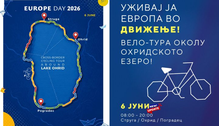 Утре велосипедска тура околу Охридското Езеро по повод Денот на Европа